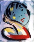 Tableau du peintre Geno : portrait de femme triste