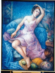 Aquarelle de Sofia Mosadz, muse de la poésie