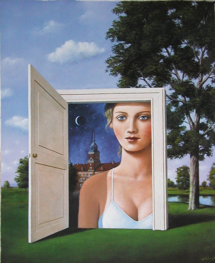 Olbinski "Femme à la fenêtre"